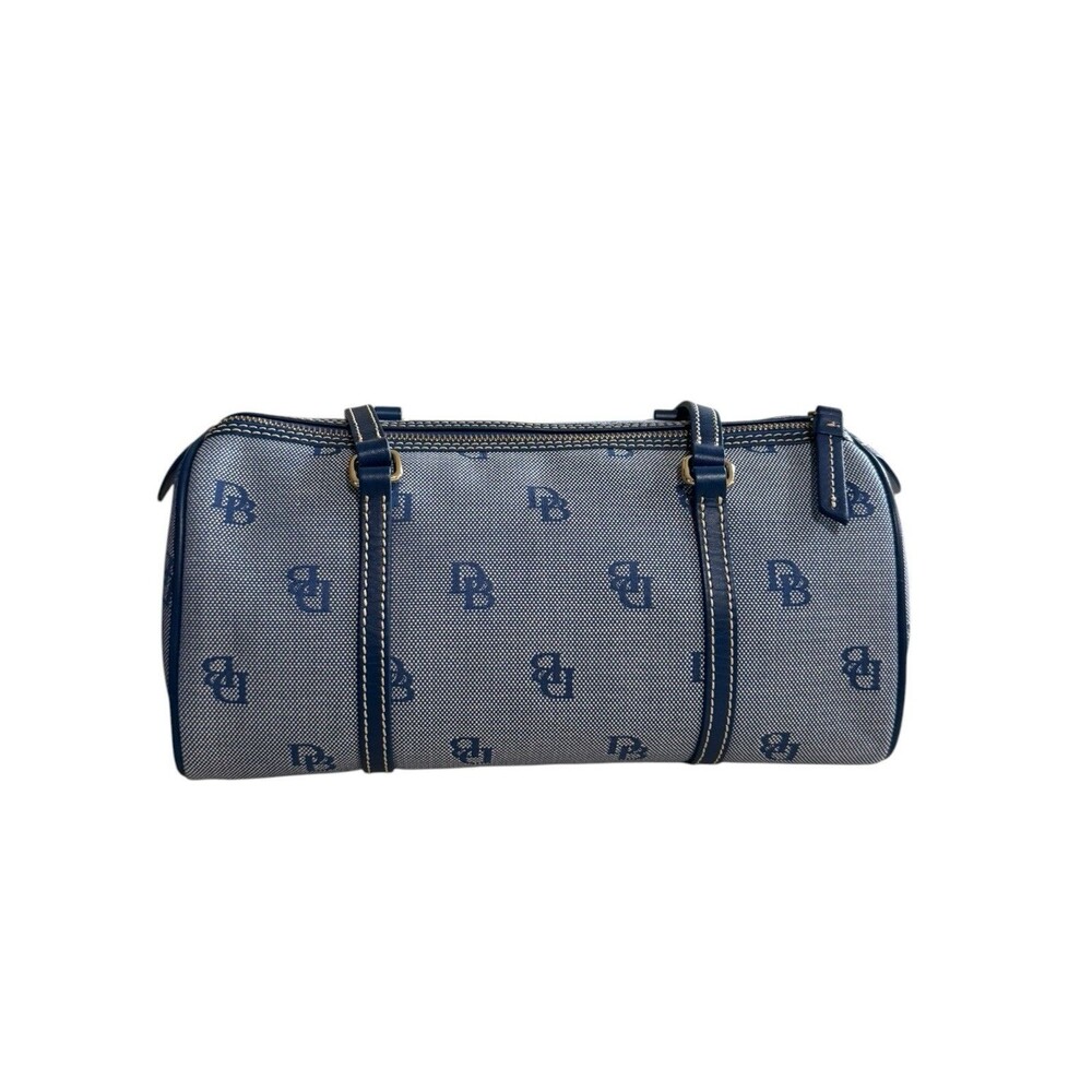Dooney & Bourke DB Signature Monogram Shoulder Bag Baguette Purse Blue Rare